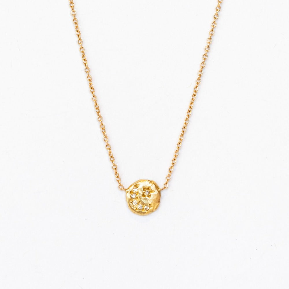 Victoria Cunningham | Tiny Crescent and Star Necklace