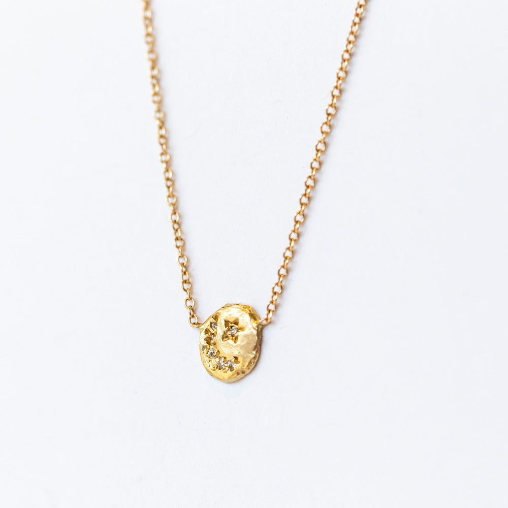 Victoria Cunningham | Tiny Crescent and Star Necklace