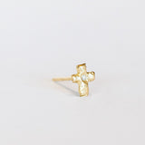 Victoria Cunningham | Tiny Cross Stud Earring with Diamond (Single)