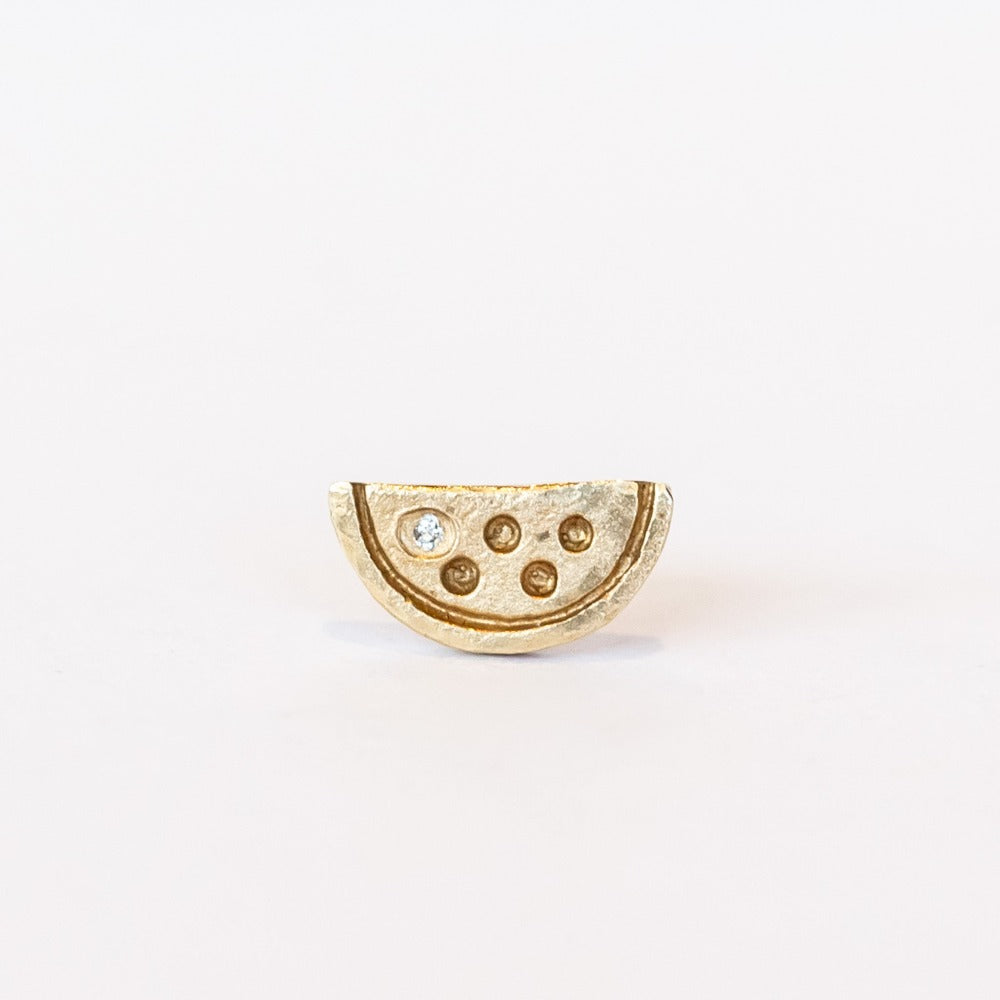 Victoria Cunningham | Watermelon Stud Earring with Diamond (Single)
