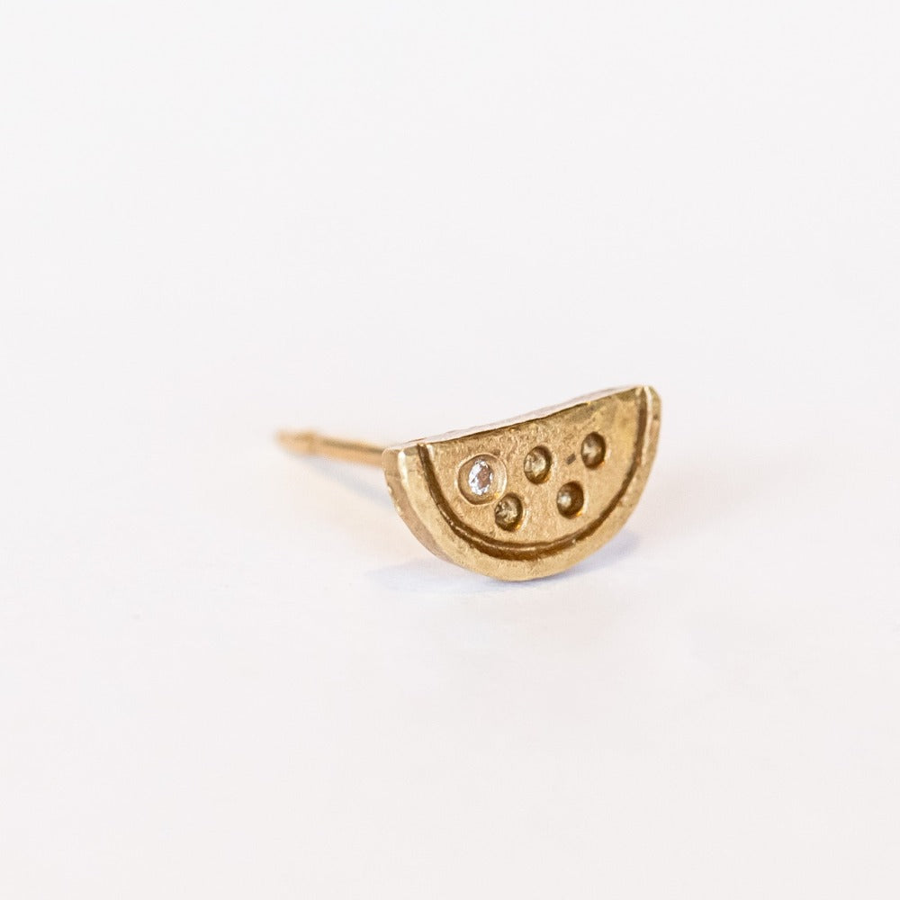 Victoria Cunningham | Watermelon Stud Earring with Diamond (Single)