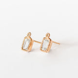 Sirciam | Aquamarine Milgrain Stud Earrings