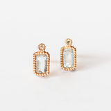 Sirciam | Aquamarine Milgrain Stud Earrings