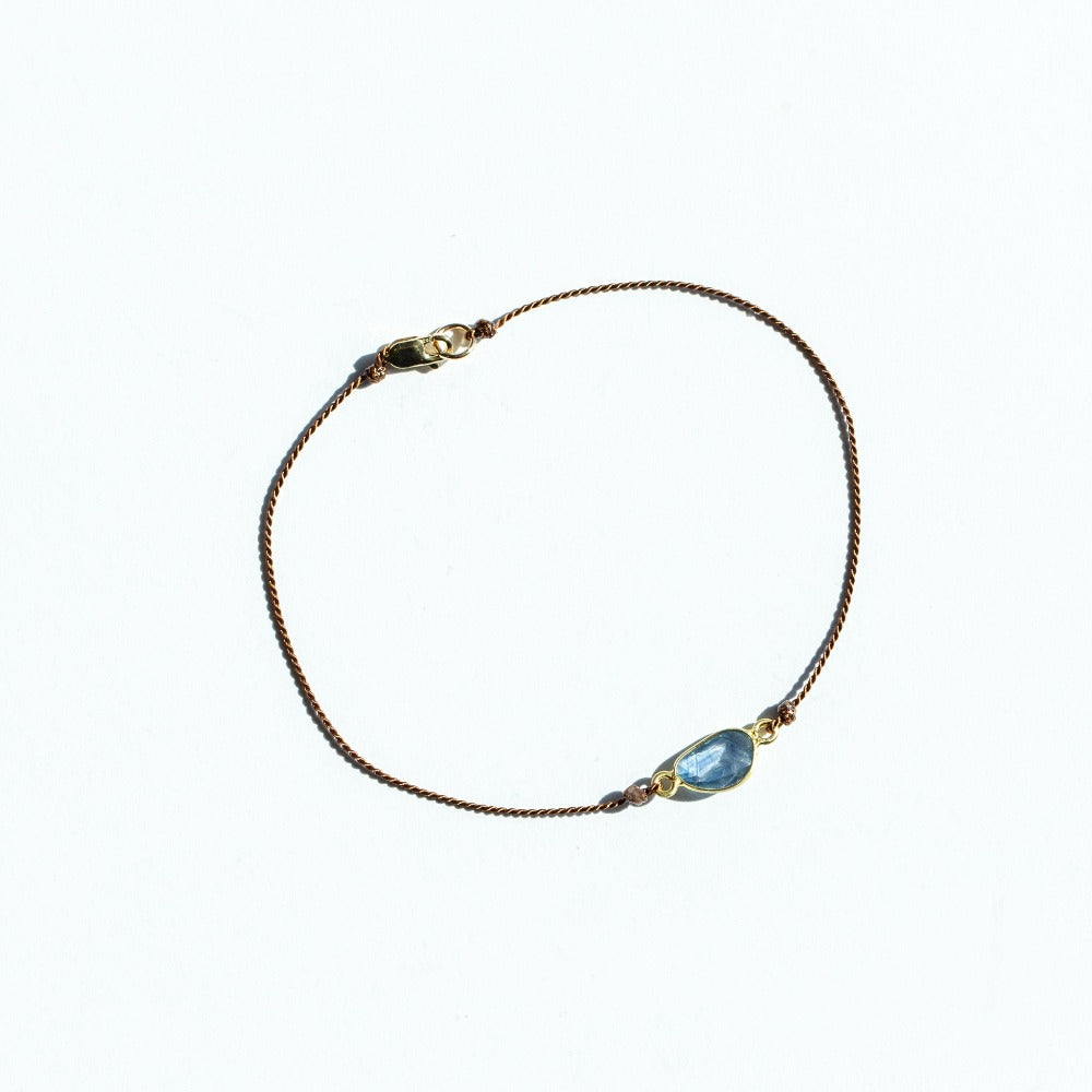 Asymmetrical Blue Sapphire Cord Bracelet