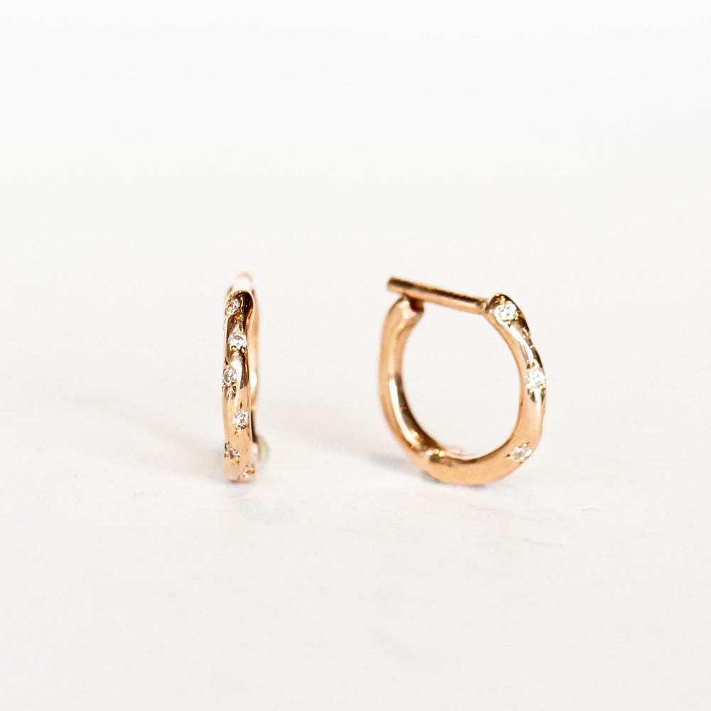 Sirciam | Melted Hoop Earrings with Diamonds