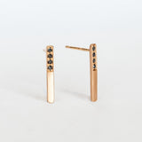 Sirciam | Pave Black Diamond Bar Earrings