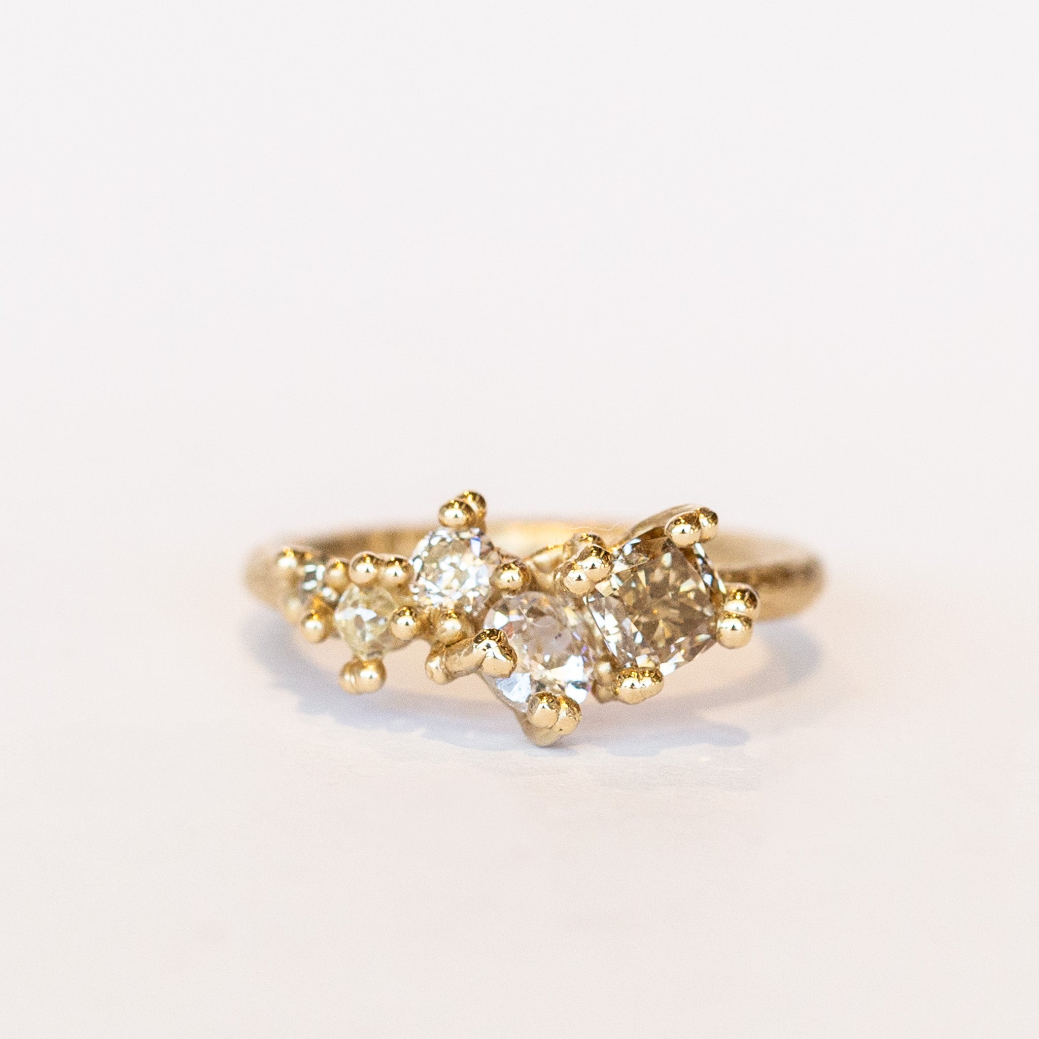 Ruth Tomlinson | Champagne Diamond Tapering Cluster Ring