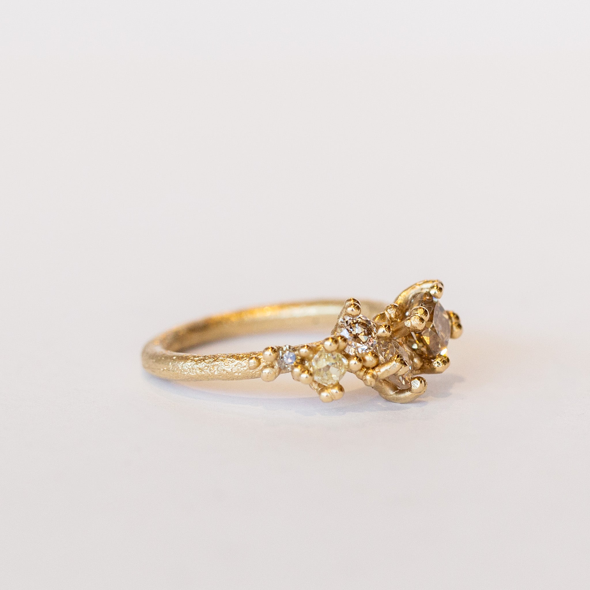 Ruth Tomlinson | Champagne Diamond Tapering Cluster Ring