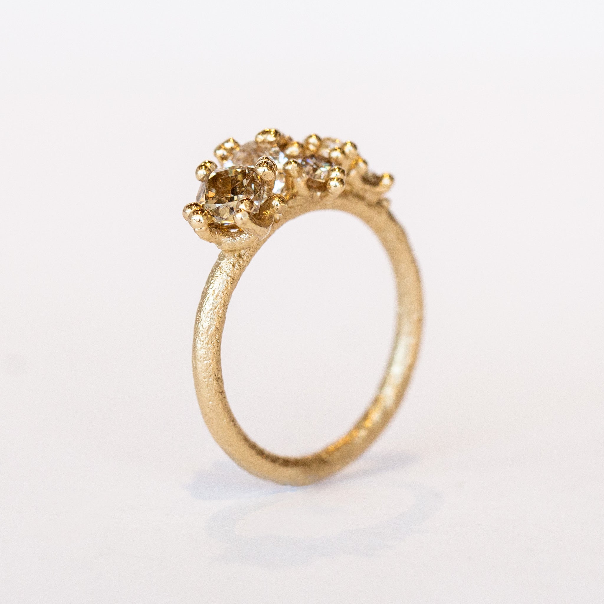 Ruth Tomlinson | Champagne Diamond Tapering Cluster Ring