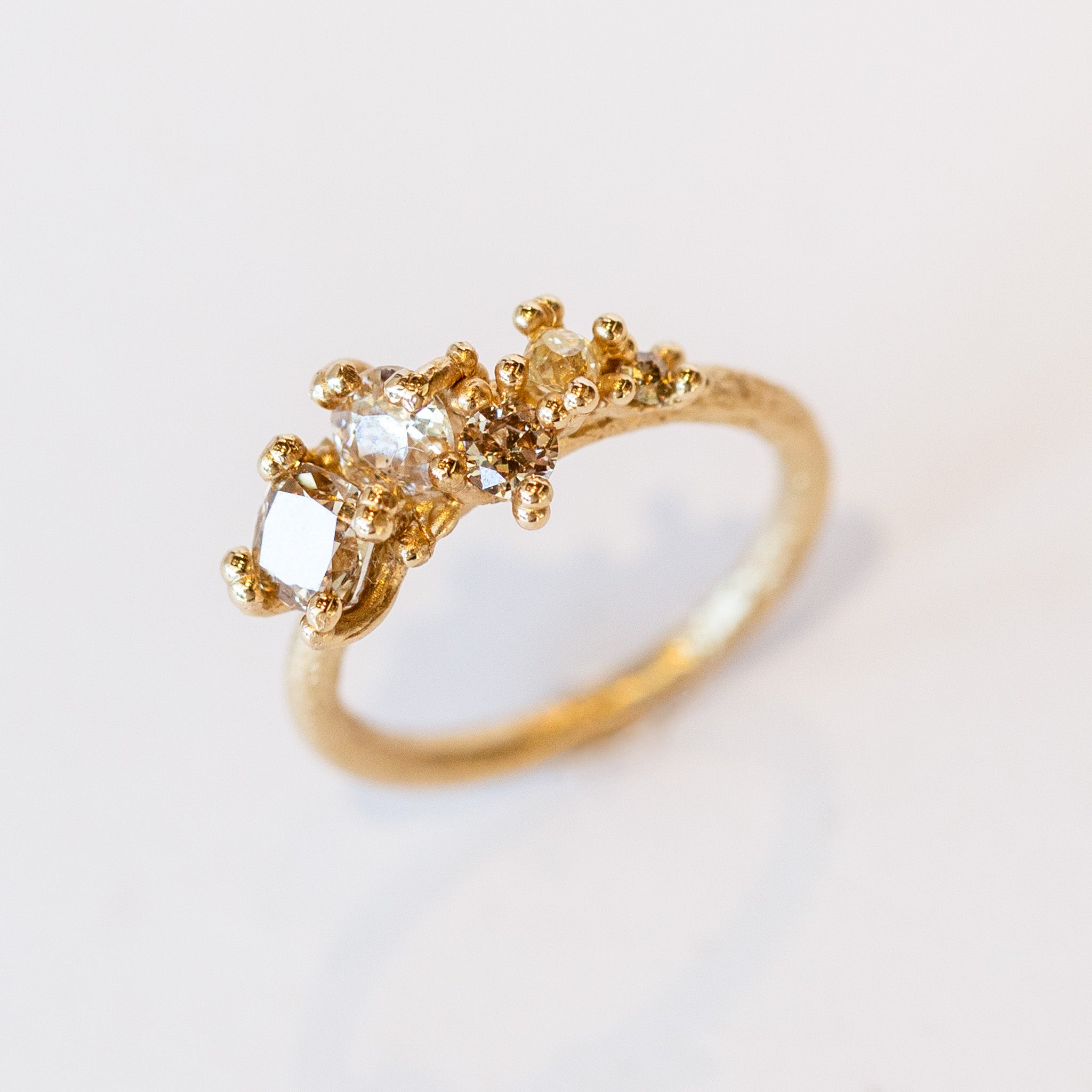 Ruth Tomlinson | Champagne Diamond Tapering Cluster Ring