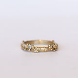 Ruth Tomlinson | 14k Half Round Band with Diamonds and Granules