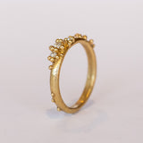 Ruth Tomlinson | 14k Half Round Band with Diamonds and Granules