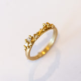 Ruth Tomlinson | 14k Half Round Band with Diamonds and Granules