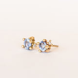 Ruth Tomlinson | Pale Blue Sapphire and Diamond Encrusted Stud Earrings