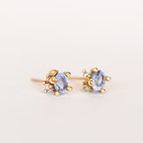 Ruth Tomlinson | Pale Blue Sapphire and Diamond Encrusted Stud Earrings