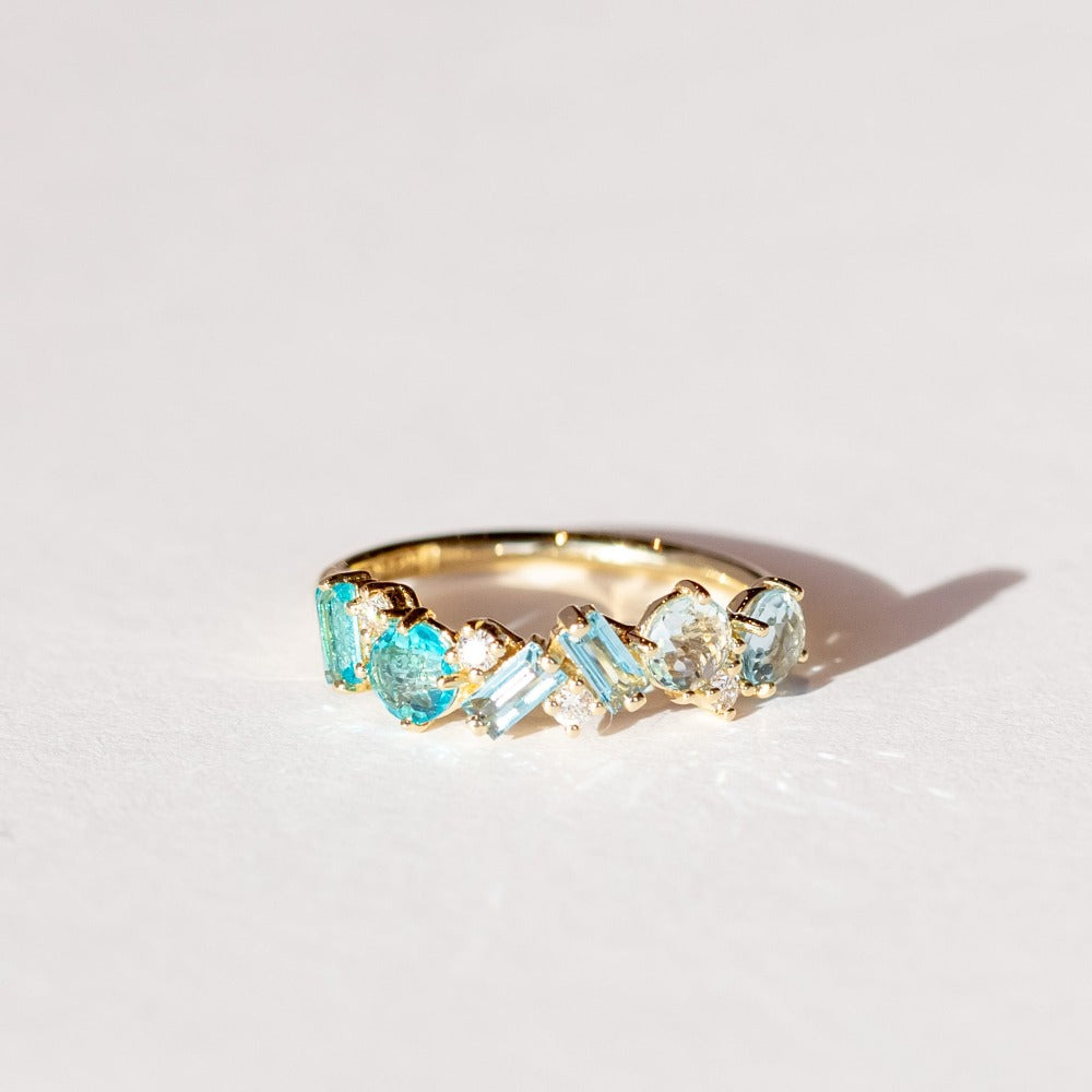 Suzanne Kalan 14k Ombre Blue Topaz Half Band Ring – LAPIS