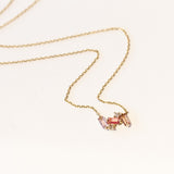 Suzanne Kalan | 14k Mini Burst Rose de France, Pink Topaz, and Morganite Pendant Necklace