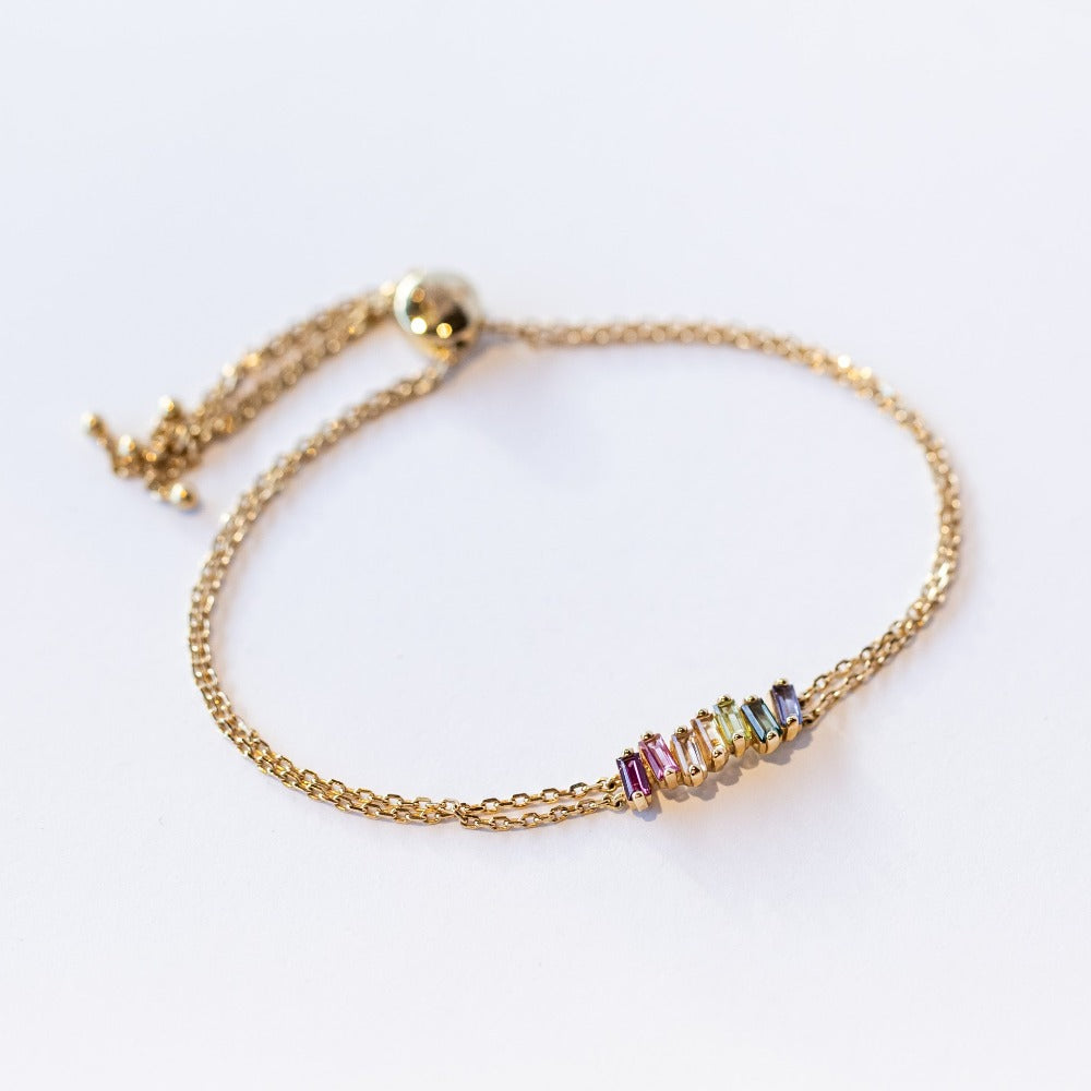 Suzanne Kalan | 14k Amalfi Rainbow Adjustable Chain Bracelet