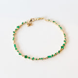 Suzanne Kalan | 18k Baguette and Princess Cut Emerald and Diamond Bracelet