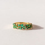 Suzanne Kalan | 18k Baguette and Princess Cut Emerald Half Band