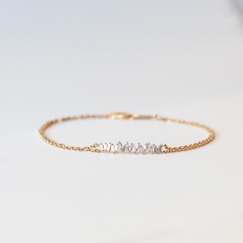 Suzanne Kalan | 18k Diamond Bar Chain Bracelet