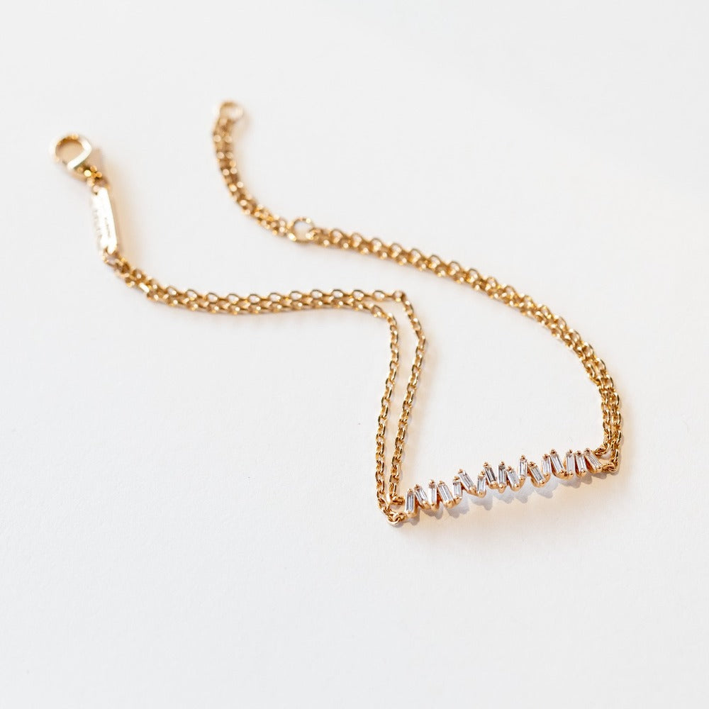 Suzanne Kalan | 18k Diamond Bar Chain Bracelet