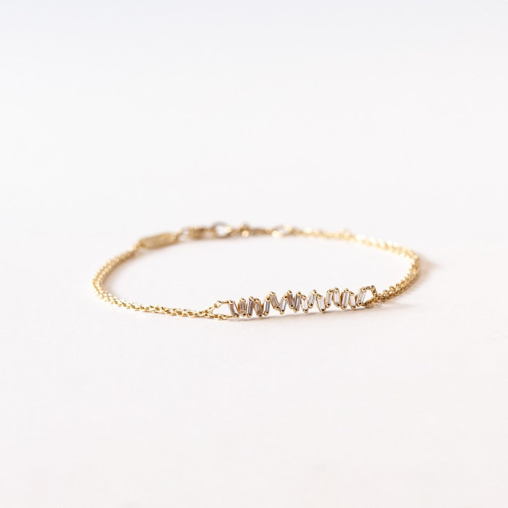 Suzanne Kalan | 18k Diamond Bar Chain Bracelet