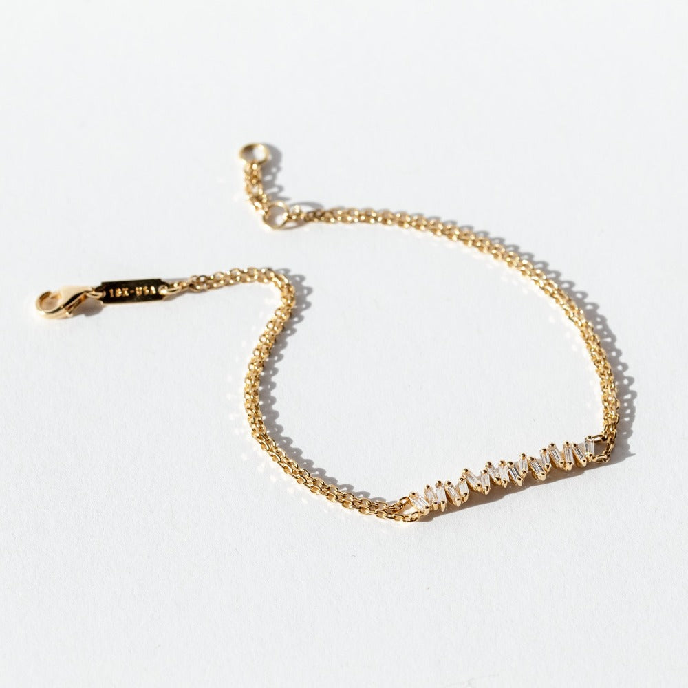 Suzanne Kalan | 18k Diamond Bar Chain Bracelet