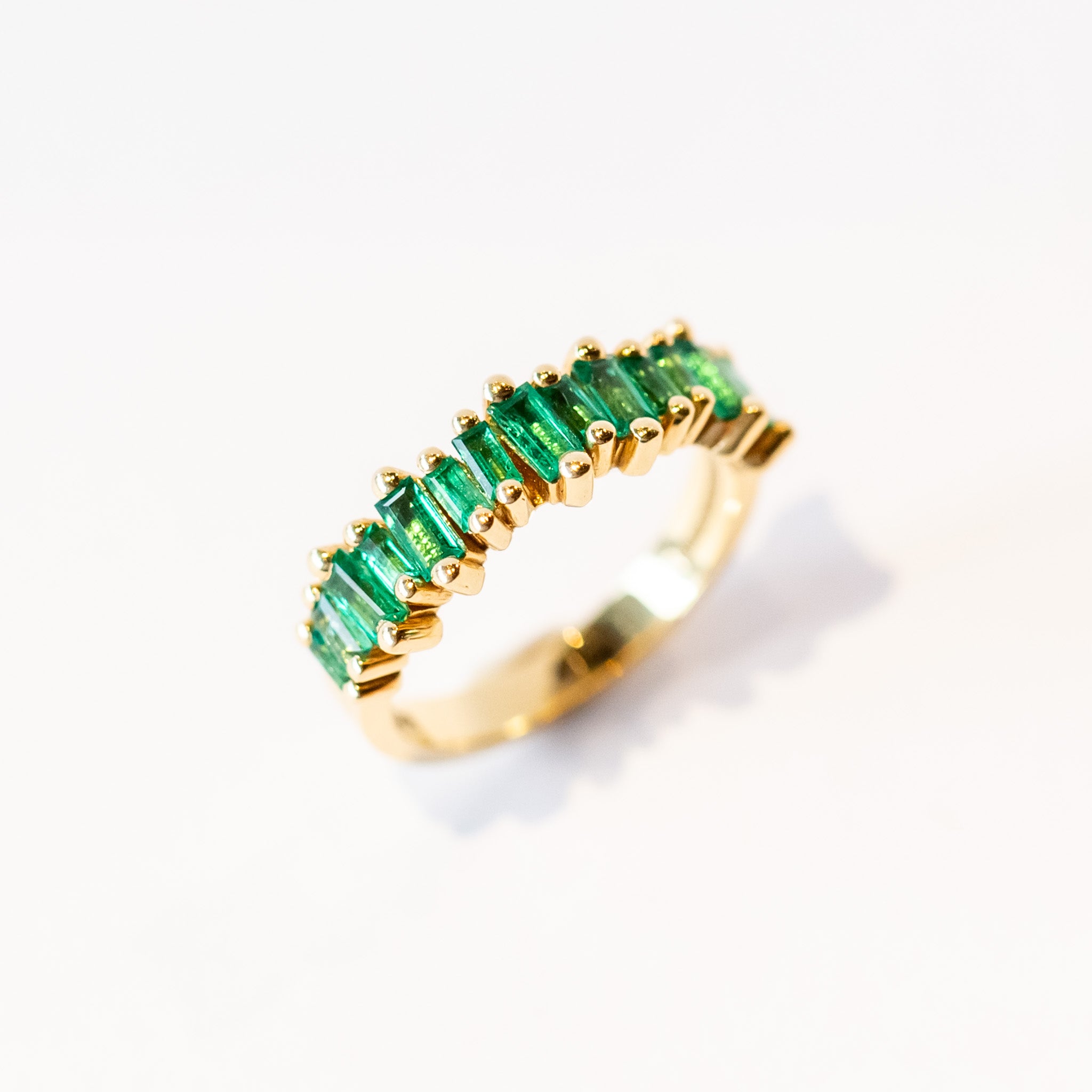 Suzanne Kalan | 18k Emerald Baguette Half Band