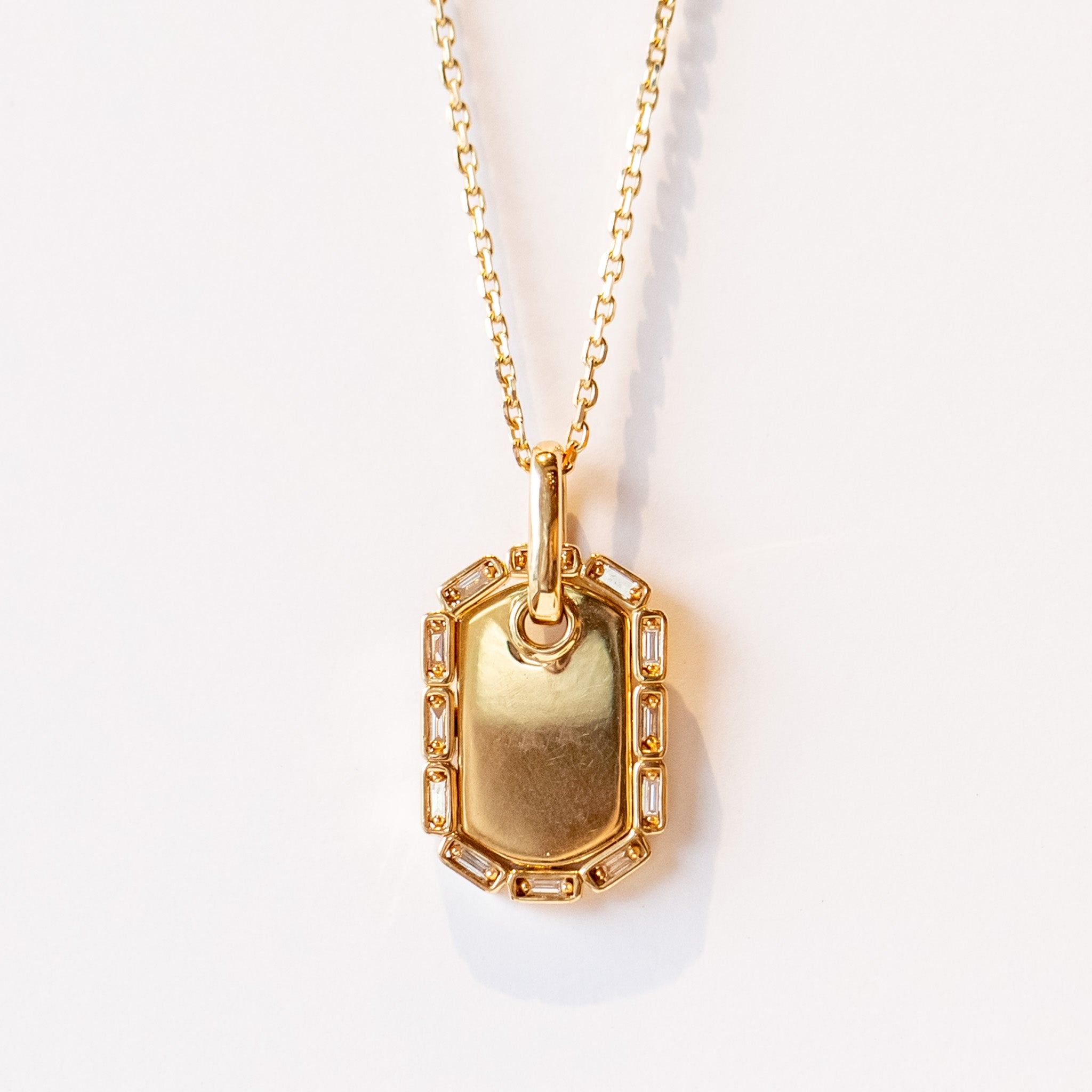 Suzanne Kalan | 18k Medium Golden Dog Tag Diamond Pendant