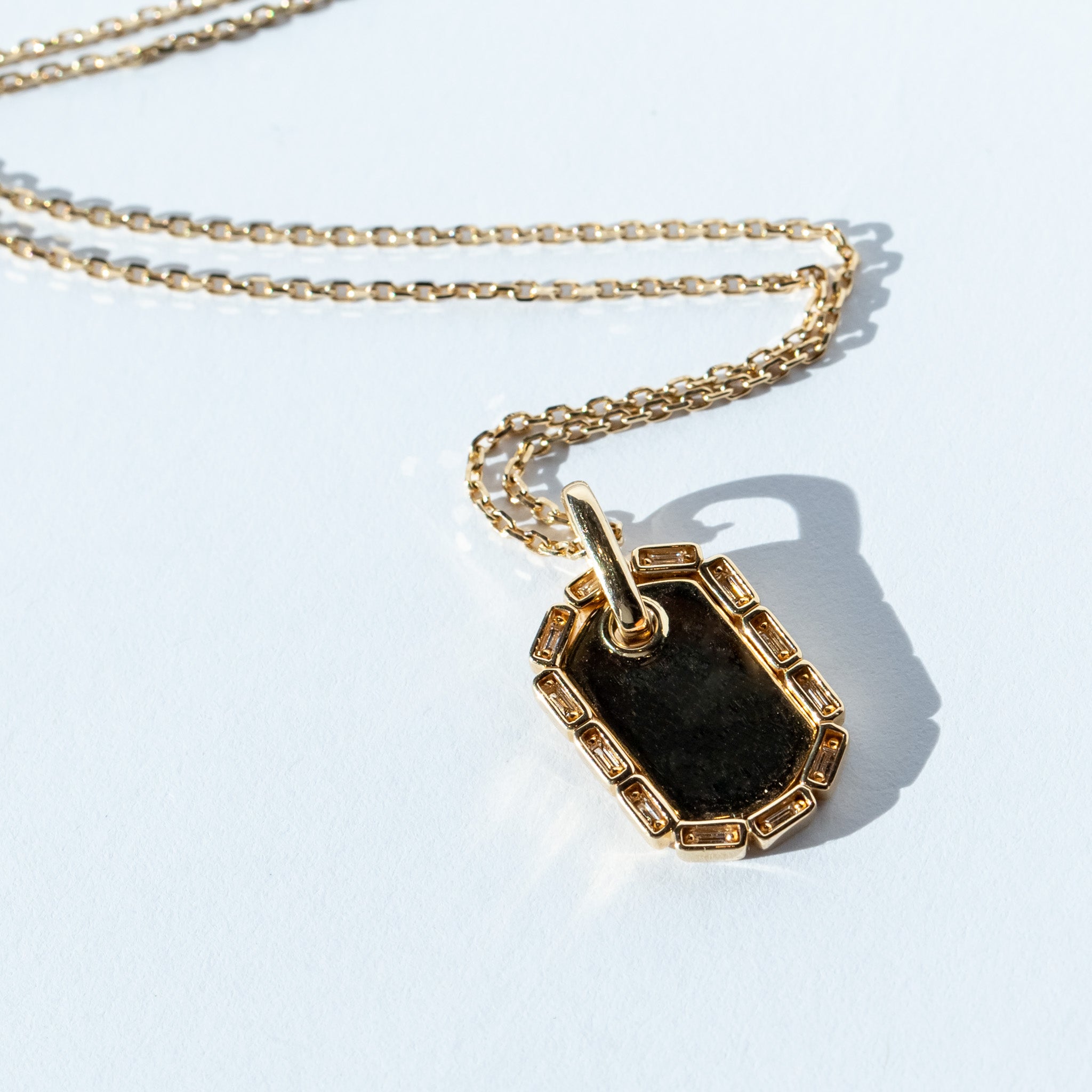 Suzanne Kalan | 18k Medium Golden Dog Tag Diamond Pendant