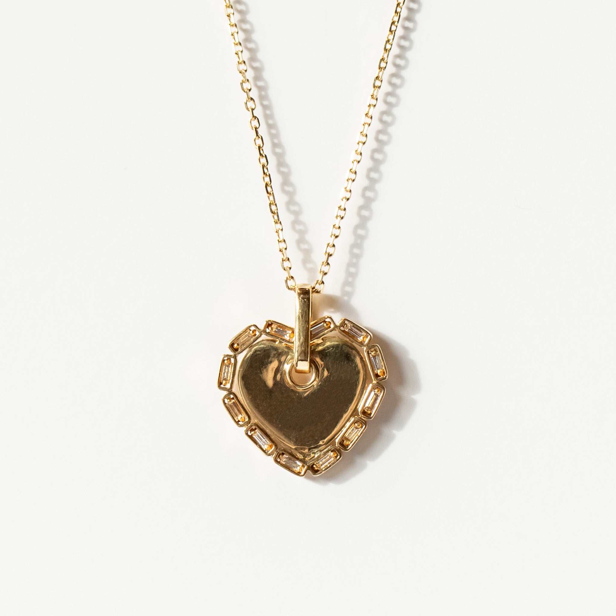 Suzanne Kalan | 18k Medium Golden Heart Dog Tag Diamond Pendant