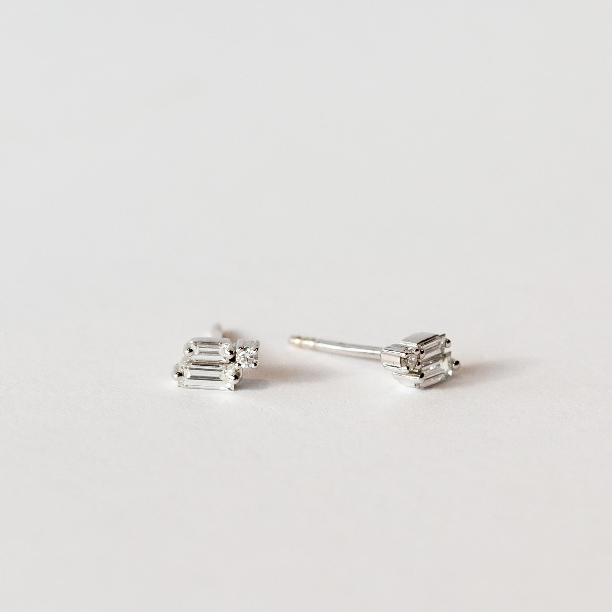 Suzanne Kalan | 18k Layered White Diamond Stud Earrings