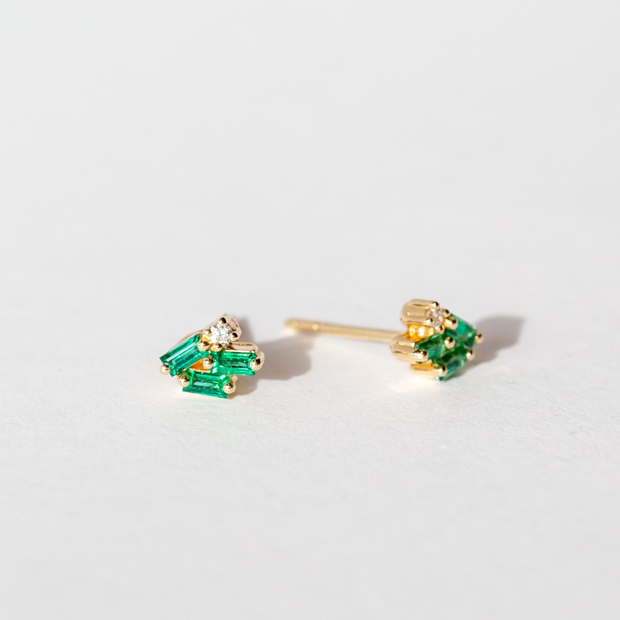 Suzanne Kalan | 18k Mini Cluster Emerald Stud Earrings