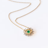 Suzanne Kalan | 18k Mini Emerald Evil Eye Necklace