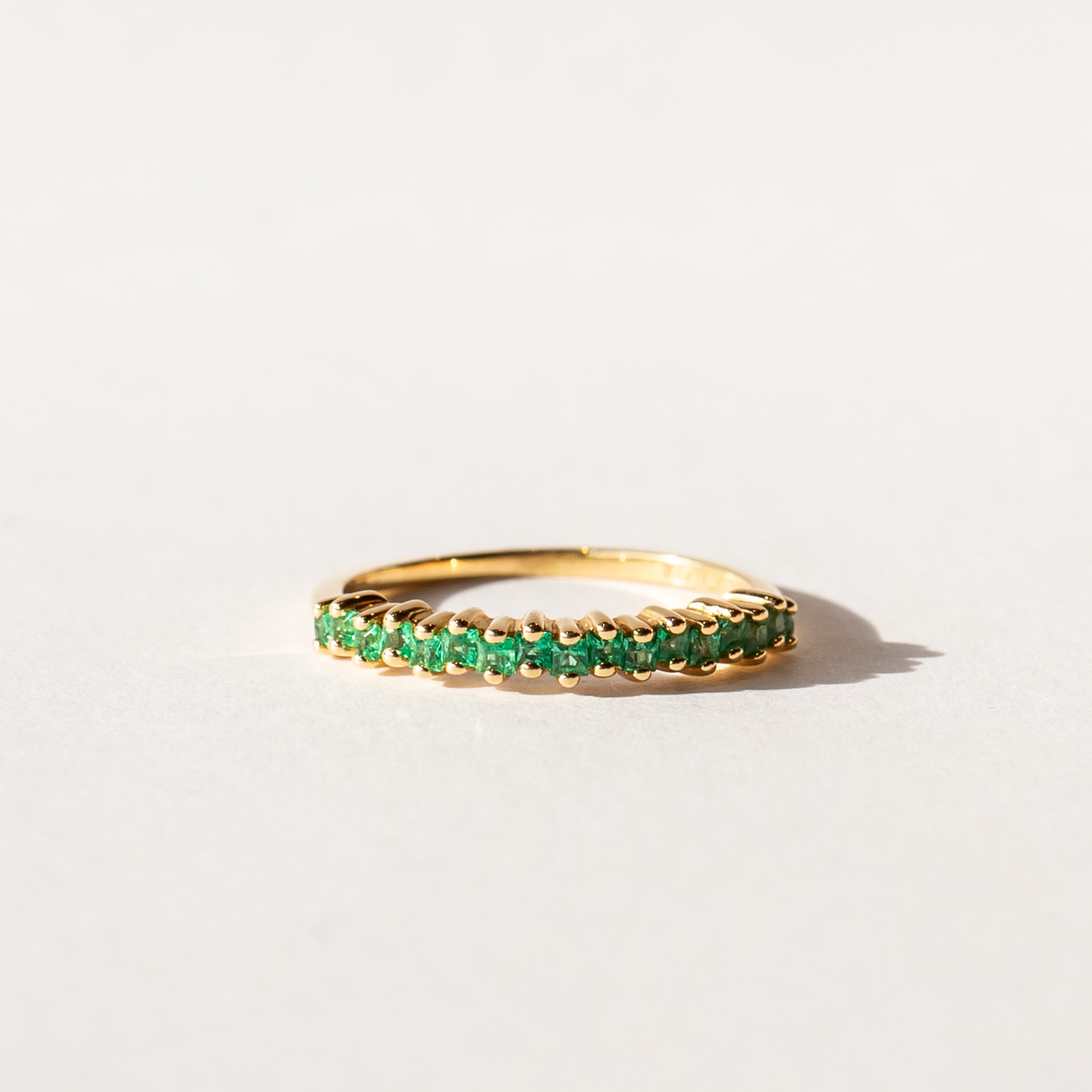 Suzanne Kalan | 18k Princess Cut Emerald Mini Half Band