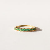 Suzanne Kalan | 18k Princess Cut Emerald Mini Half Band