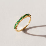 Suzanne Kalan | 18k Princess Cut Emerald Mini Half Band