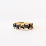 Suzanne Kalan | 18k Shimmer Black Sapphire and Diamond Half Eternity Band