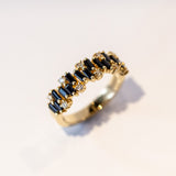 Suzanne Kalan | 18k Shimmer Black Sapphire and Diamond Half Eternity Band