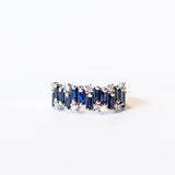 Suzanne Kalan | 18k Blue Sapphire and Diamond Half Eternity Band