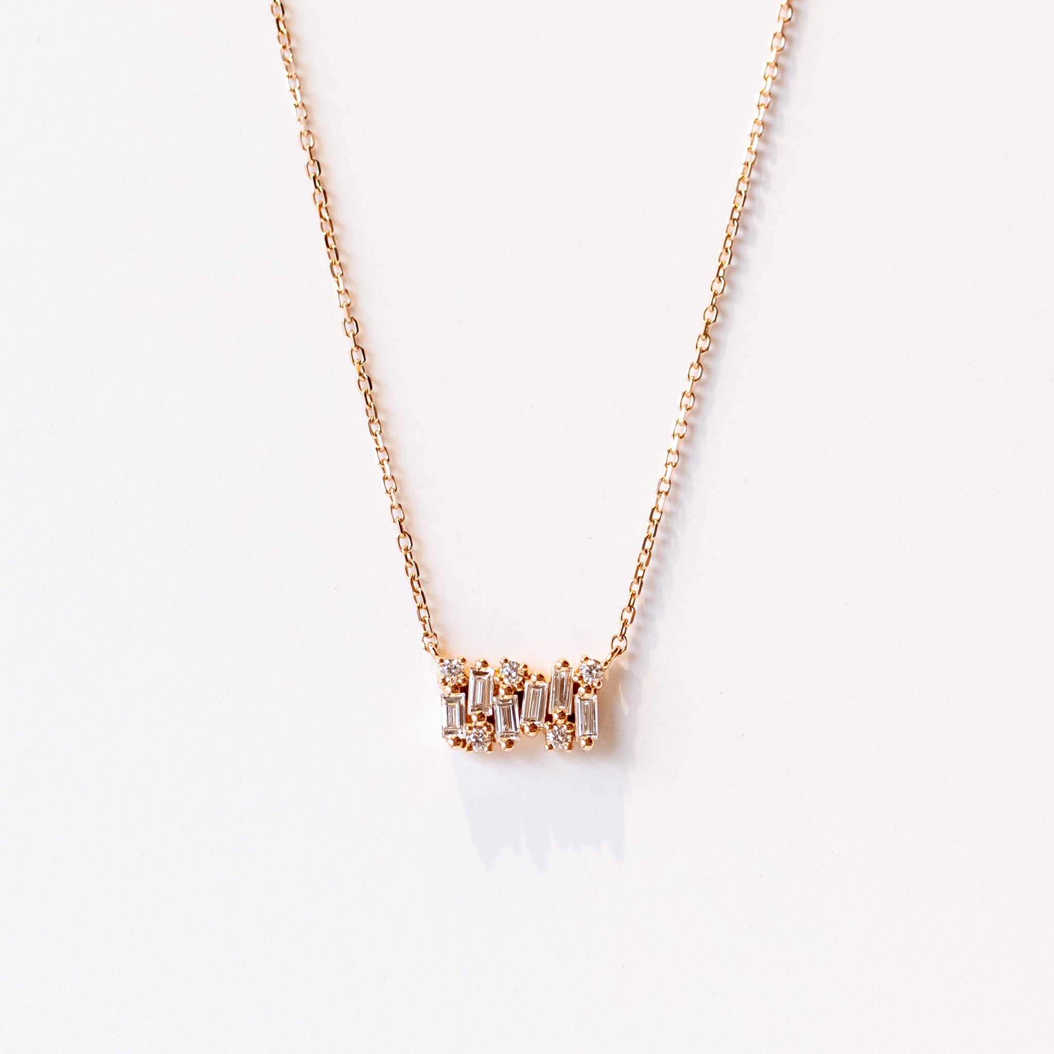 Suzanne Kalan | 18k Shimmer Diamond Bar Necklace