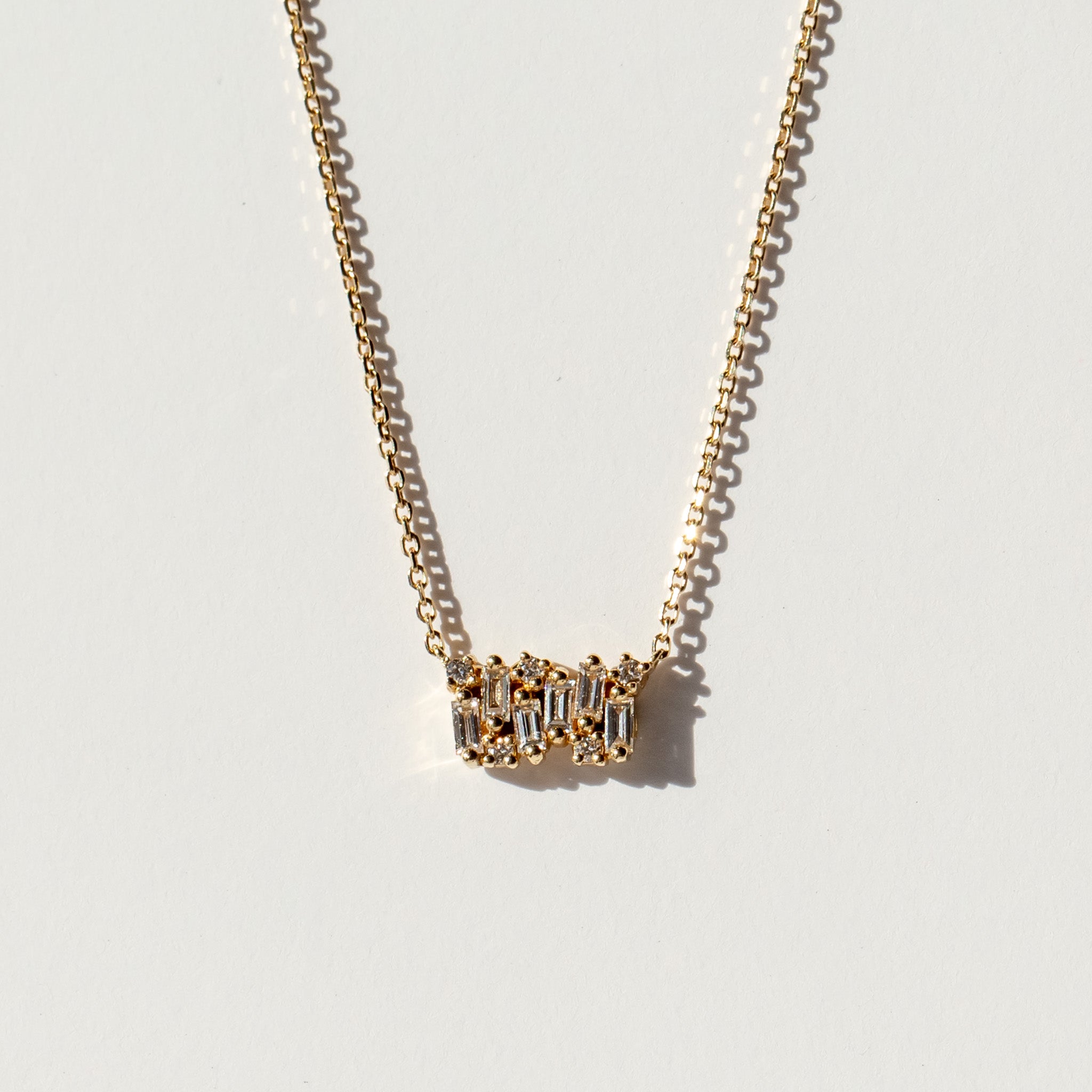 Suzanne Kalan | 18k Shimmer Diamond Bar Necklace