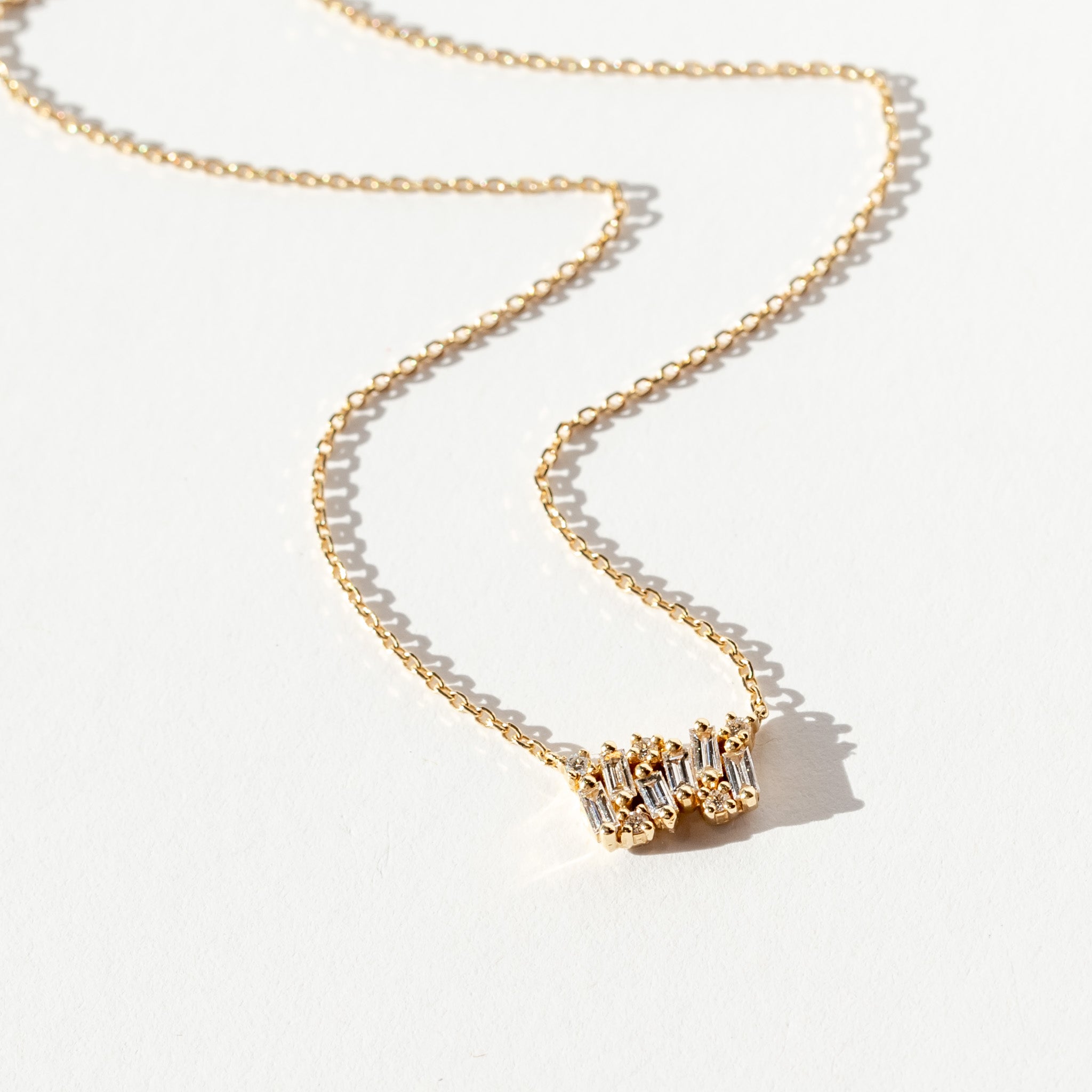 Suzanne Kalan | 18k Shimmer Diamond Bar Necklace