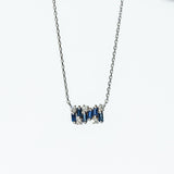 Suzanne Kalan | 18k Small Shimmer Blue Sapphire Bar Necklace