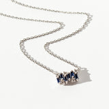 Suzanne Kalan | 18k Small Shimmer Blue Sapphire Bar Necklace