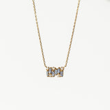 Suzanne Kalan | 18k Small Shimmer Light Blue Sapphire Bar Necklace