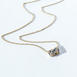 Suzanne Kalan | 18k Small Shimmer Light Blue Sapphire Bar Necklace