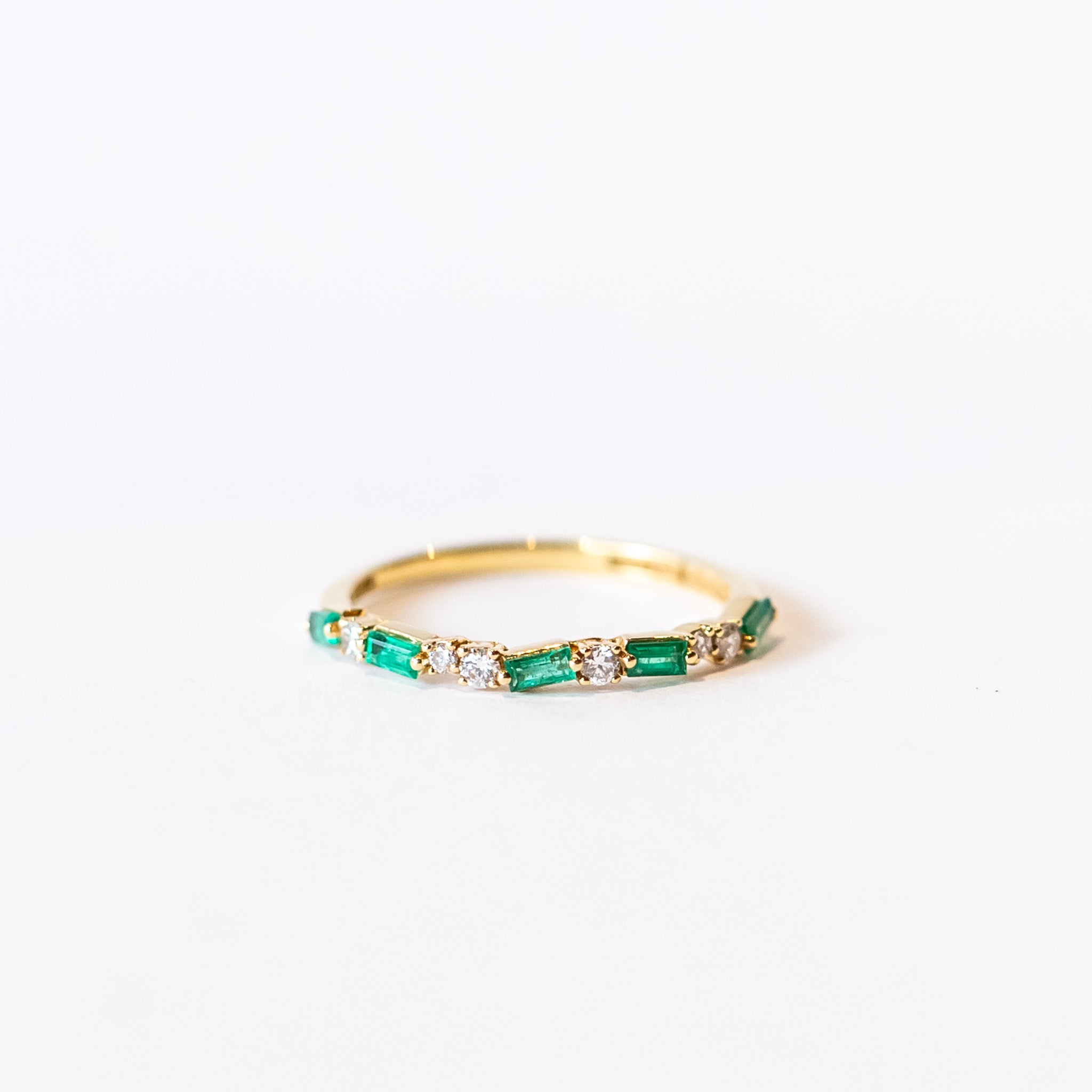 Suzanne Kalan | 18k Emerald Thin Mix Half Band