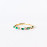 Suzanne Kalan | 18k Emerald Thin Mix Half Band